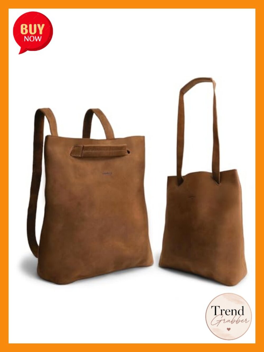 Convertible Leather Backpack Crossbody Handbag Women Handmade Full Grain